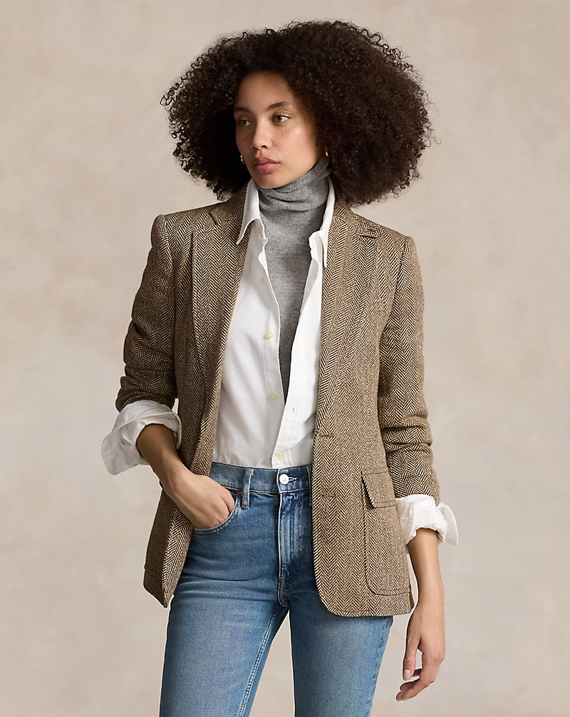 Single-Breasted Herringbone Blazer | Ralph Lauren (UK)