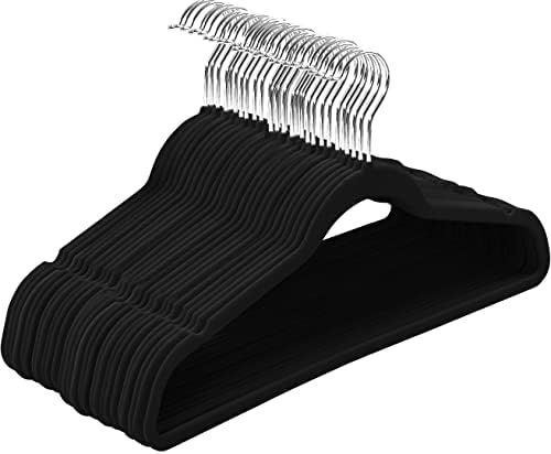 Utopia Home Premium Velvet Hangers 50 Pack - Non-Slip & Durable Clothes Hangers - Black Hangers w... | Amazon (US)