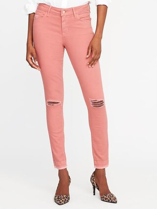 Mid-Rise Rockstar Distressed Super Skinny Ankle Jeans for Women | Old Navy US