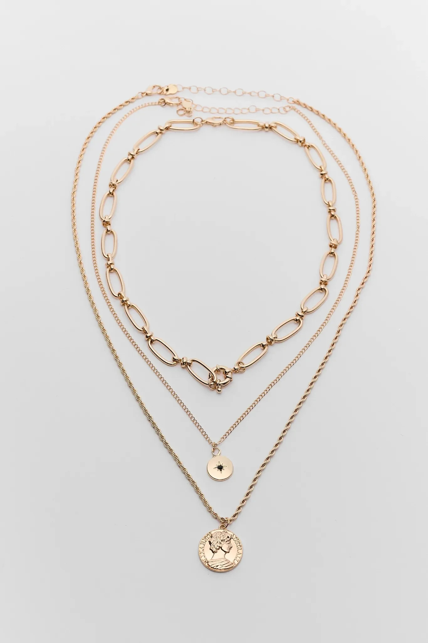 Waverly Gold Coin Layered Necklace | Avara