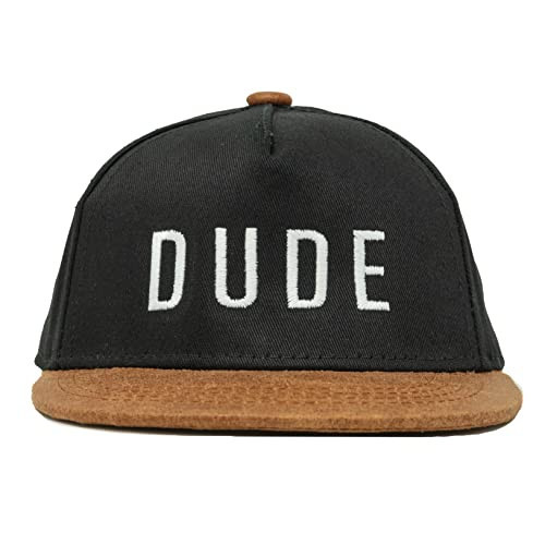 Funky Junque Kids Flat Brim Trucker Hat - Dude - Black/Faux Leather (M/L - 2-9 Years) | Amazon (US)