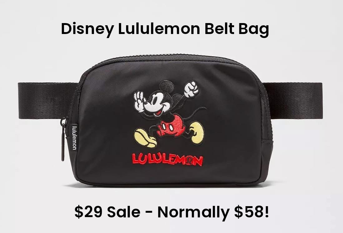 For any Disney fans, Lululemon their exclusive Disney Everywhere Belt Bag ON SALE for the first time! This is the cutest, and such a fun themed item ❤️🖤 Normally $58, it’s marked down to $29, with Free Shipping! This will fly today at the sale price 🙌🏻

#LTKItBag #LTKGiftGuide #LTKSaleAlert