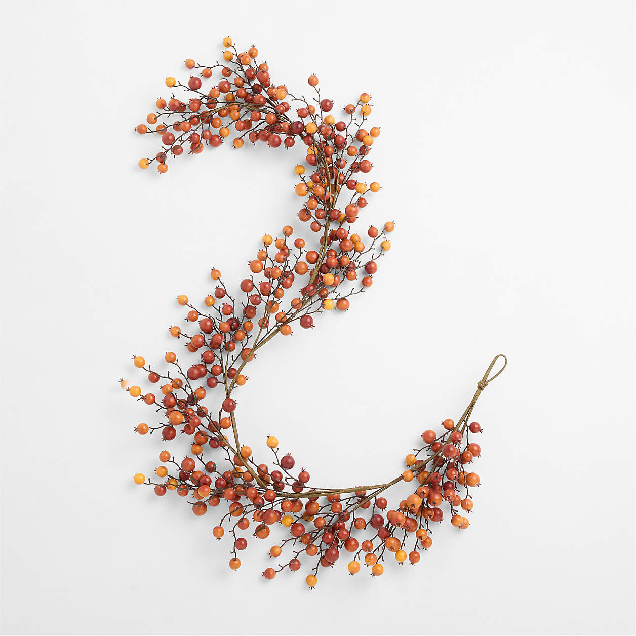Faux Crab Apple Garland 72" | Crate & Barrel | Crate & Barrel