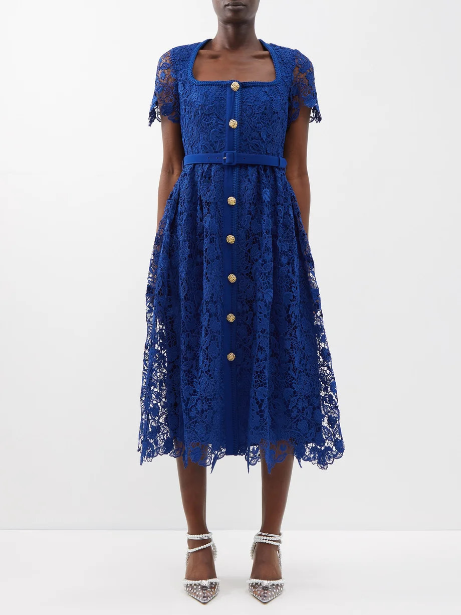 Self-PortraitBelted guipure-lace midi dress | Matches (US)