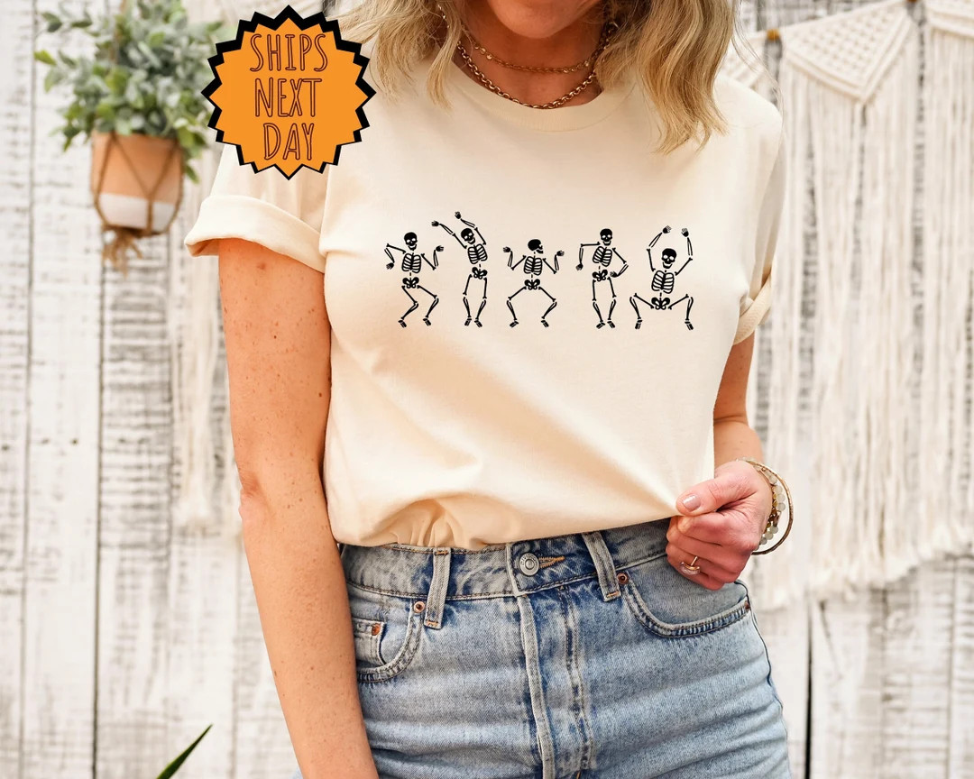 Skeleton Dancing Halloween Shirt Skeleton Dancing Halloween - Etsy | Etsy (US)