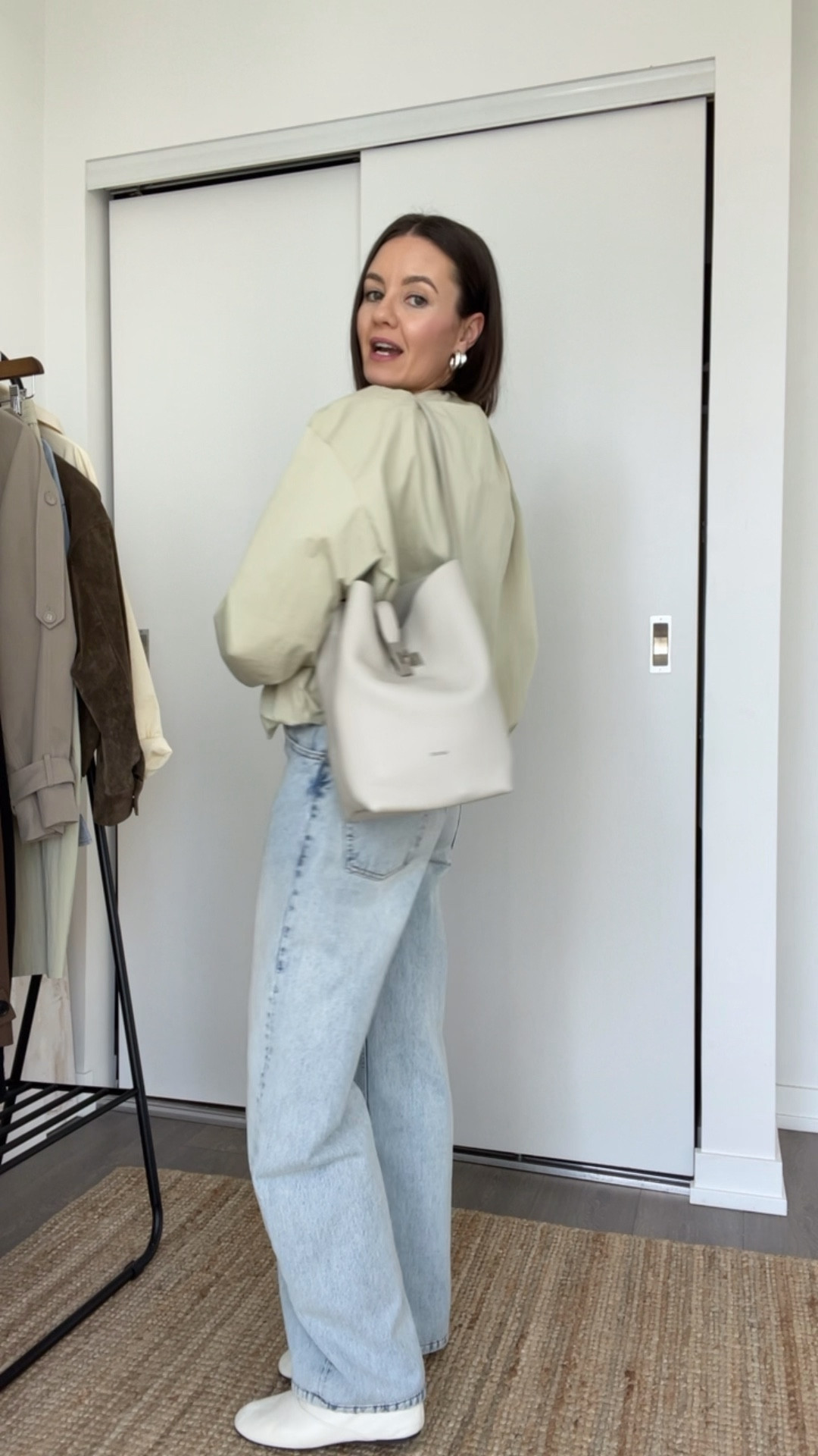 Tank top (s), jacket (s, use FORSANSHA), linked similar jeans, shoes are tts.

Use ONLINE15 for 15% off the @rabeanco bag and LTK5 for an extra 5% off!

#LTKdayinmylife #LTKSeasonal #LTKootd