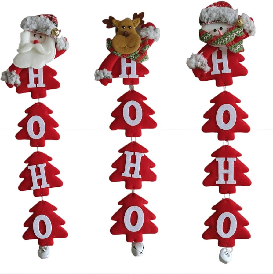 Enfeite de Natal para Pendurar HoHoHo Papai Noel Rena ou Boneco de Neve 48cm (Rena) | Amazon (BR)