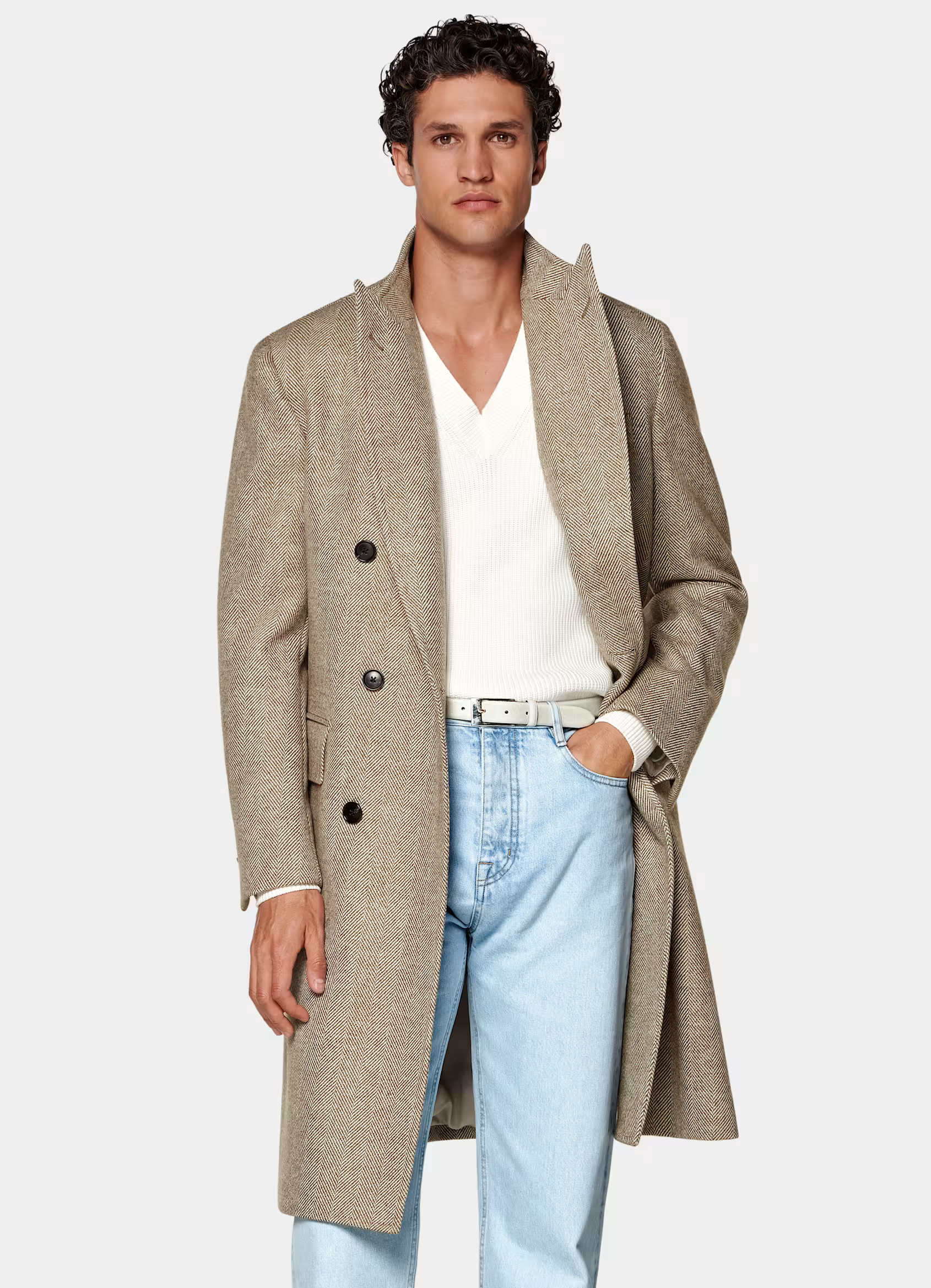 Green Herringbone Overcoat | Suitsupply (US)