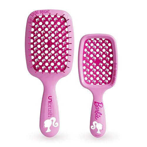 UNbrush Barbie Detangling Brush Duo - Shine Bright - Pink | Amazon (US)