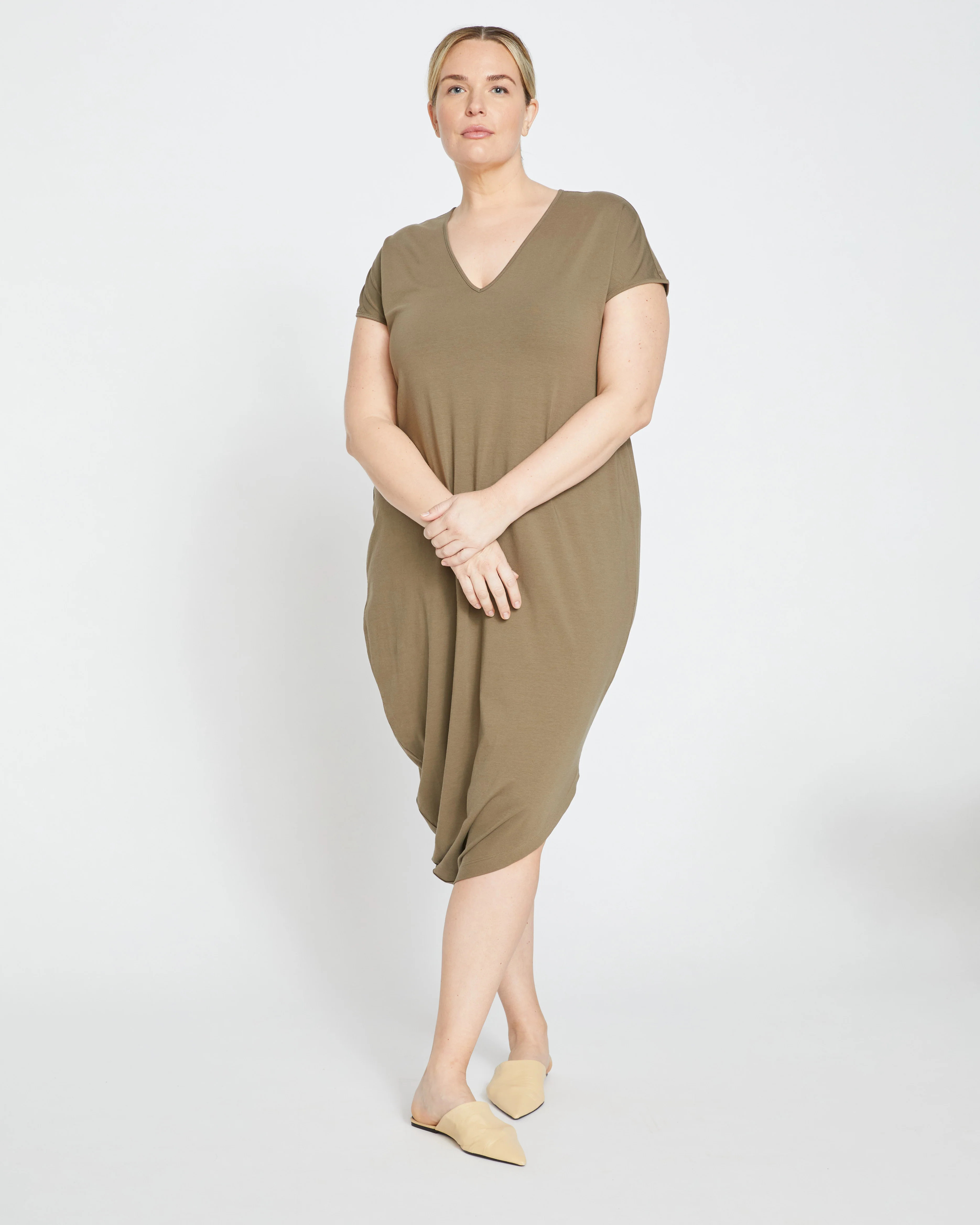Iconic Geneva V-Neck Dress - Crocodile | Universal Standard