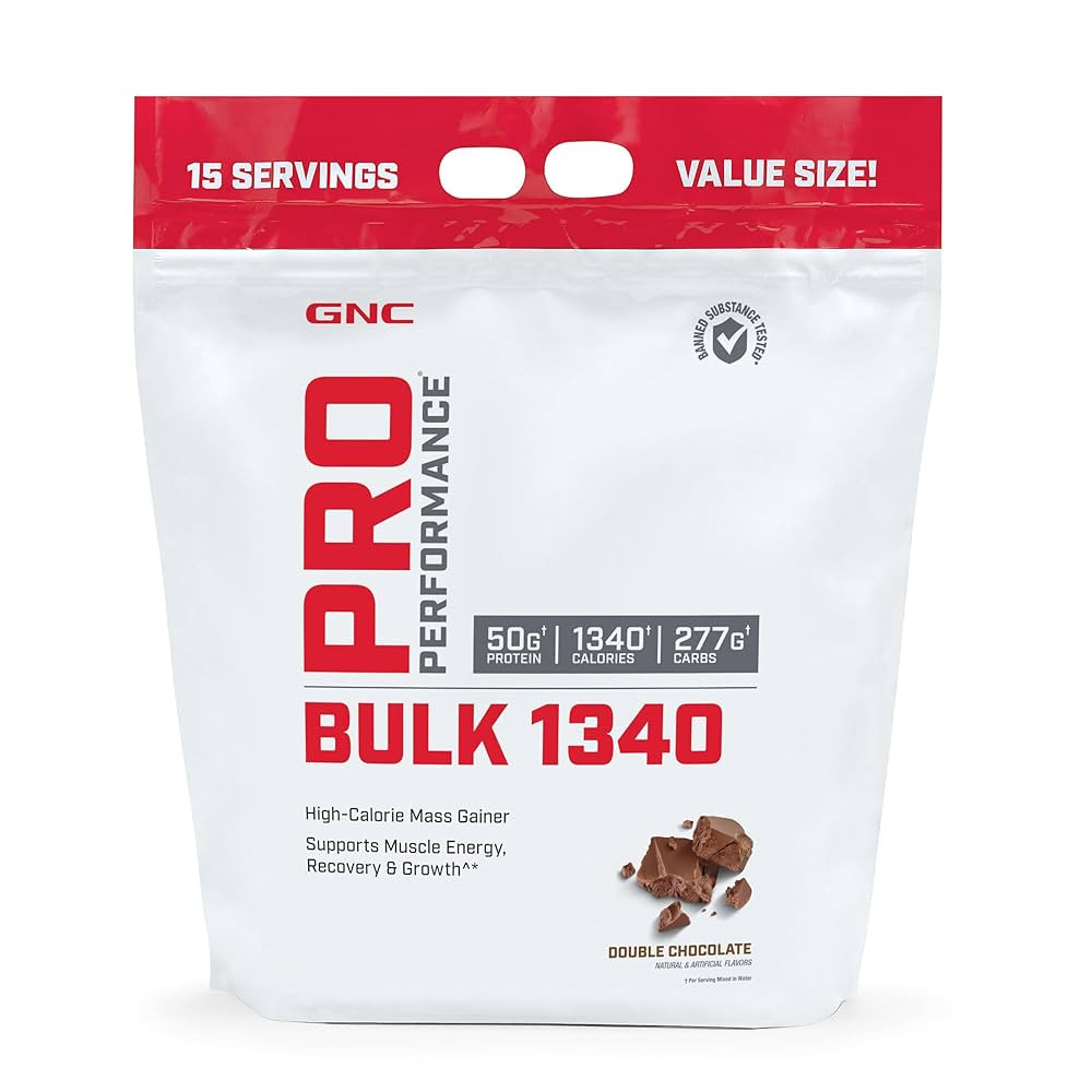 GNC Pro Performance Bulk 1340 Mass Gainer Protein Powder, 50g, 1340 Calories, Gluten Free, Banned... | Amazon (US)