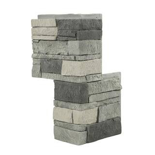Stacked Stone Northern Slate 24 in. x 12 in. Faux Stone Siding Outside Corner Panel | The Home Depot