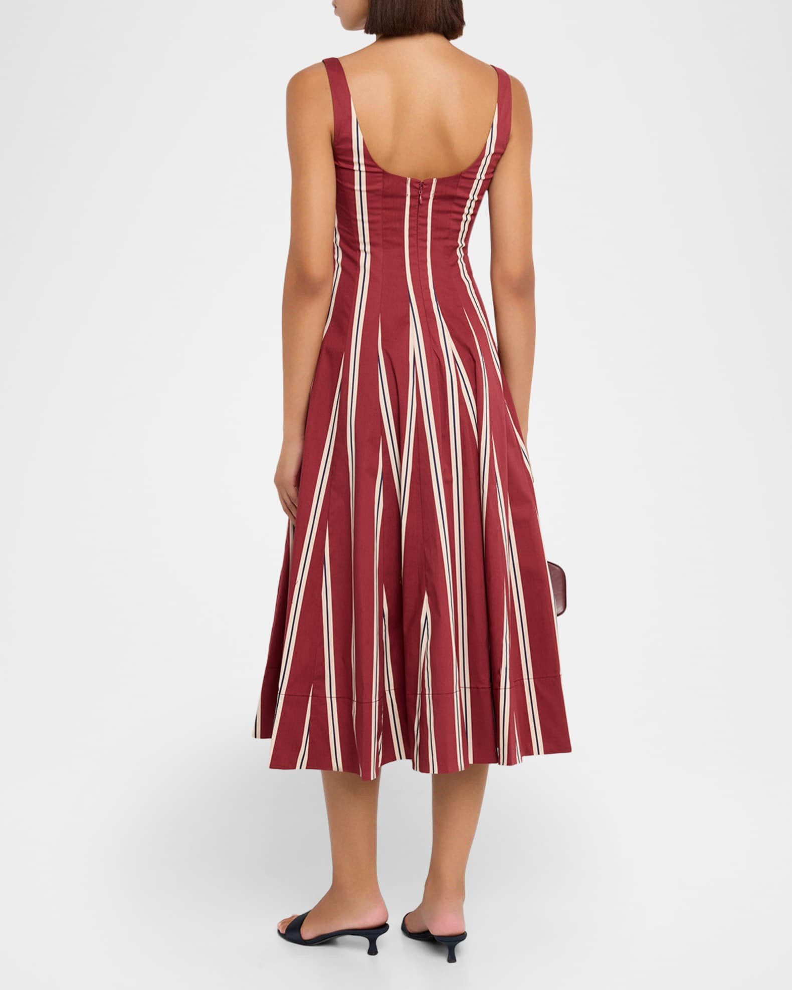 Wells Striped Poplin Midi Dress | Neiman Marcus