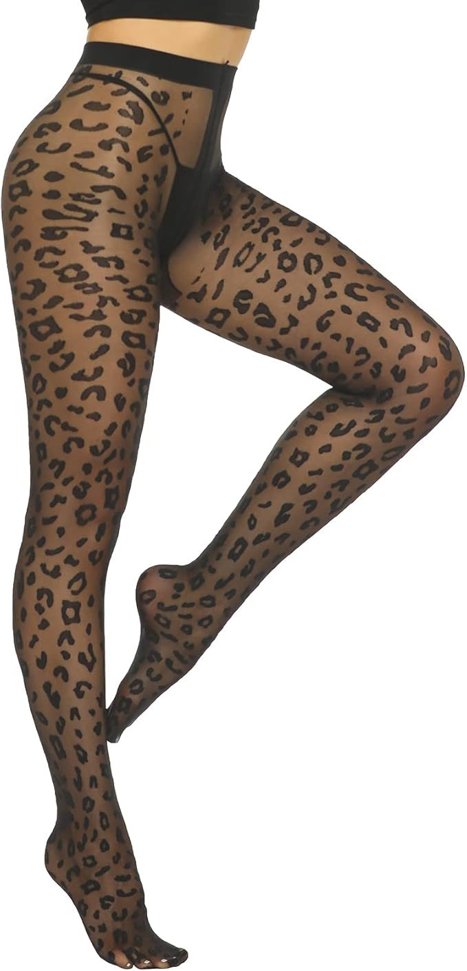 MANZI Medias de lunares 20D para mujer, medias estampadas para mujer, pantimedias de cintura alta... | Amazon (US)