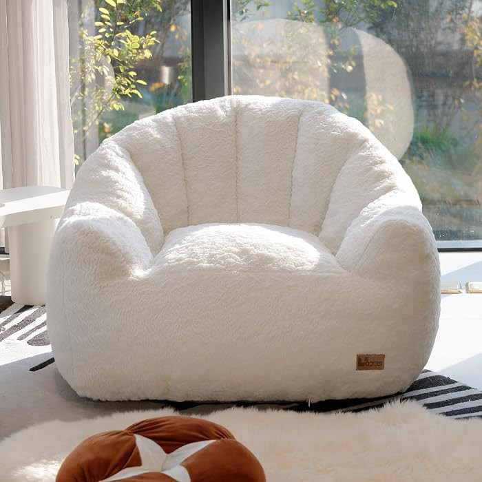 Giant Bean Bag Chair for Adults, Teens and Kids, Cozy Fluffy Corduroy Beanbag Chair with Filler, ... | Amazon (US)