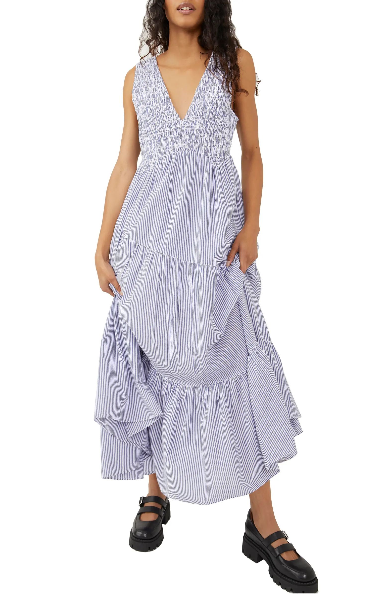 Juno Sleeveless Smocked Tiered Maxi Dress | Nordstrom