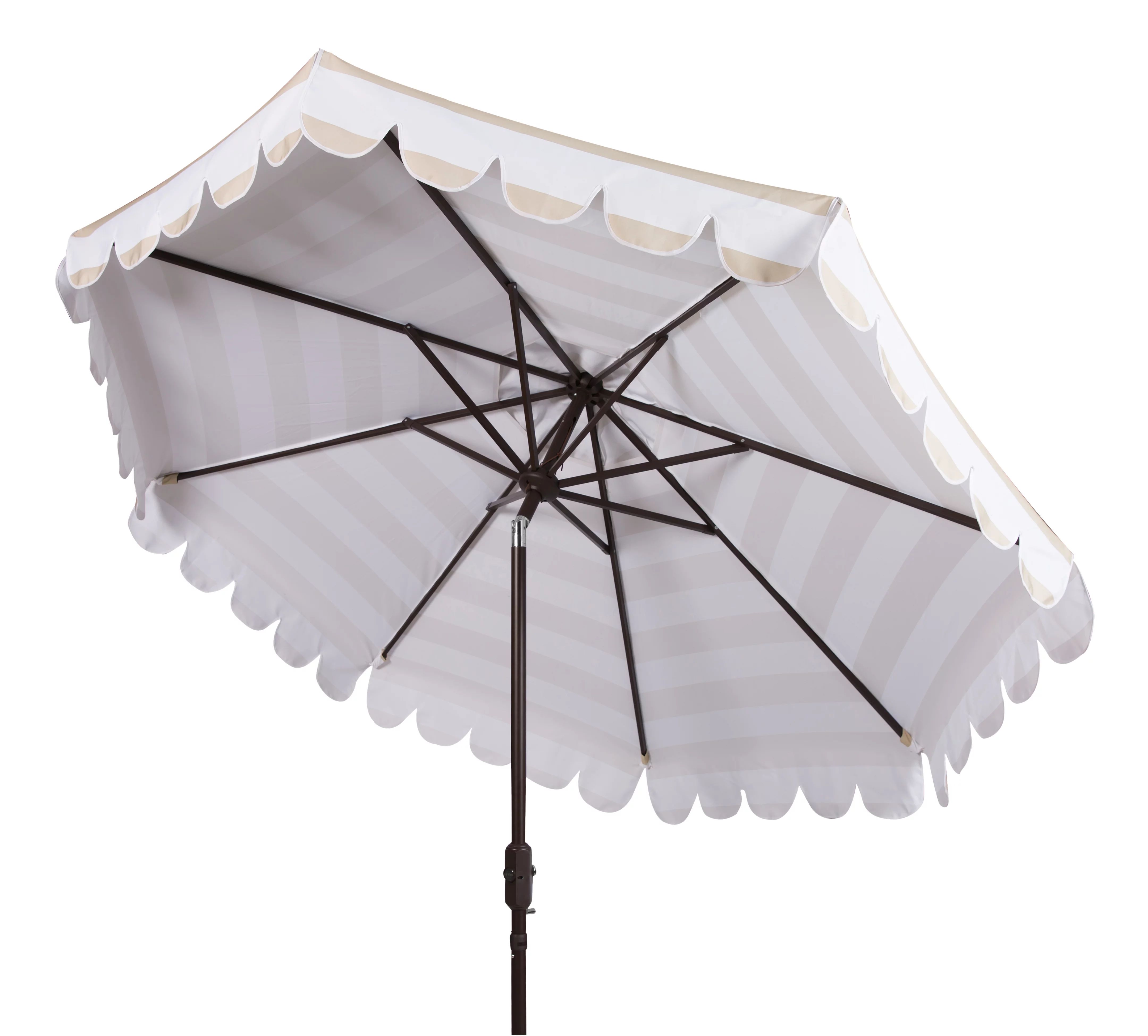 Safavieh 99" Beige and White Geometric Octagon Market Patio Umbrella - Walmart.com | Walmart (US)