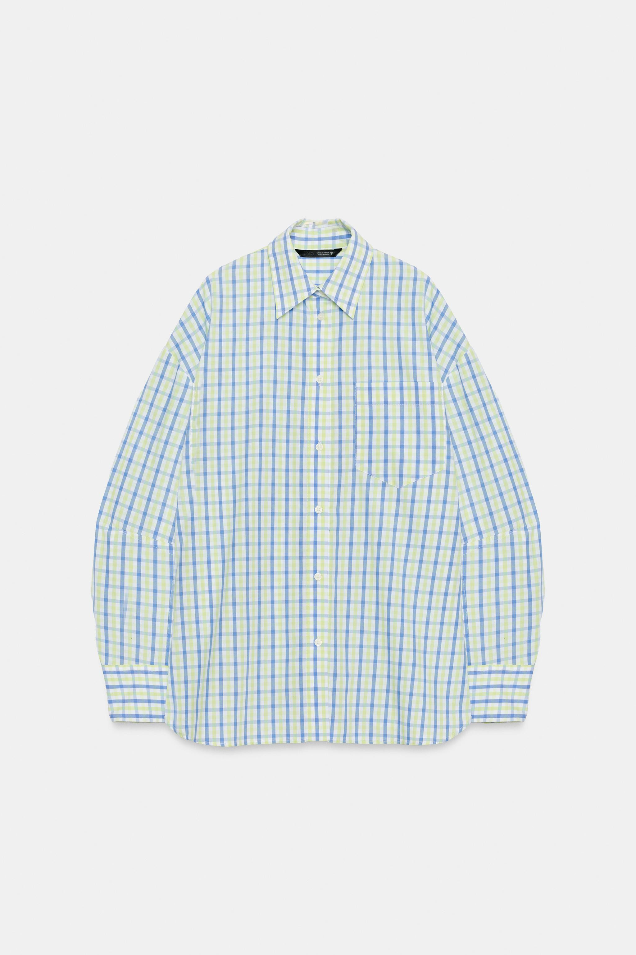 OVERSIZE CHECK POPLIN SHIRT | Zara UK