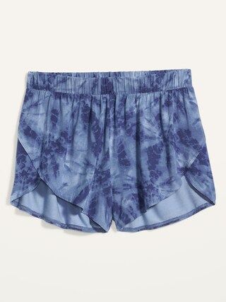 High-Waisted Sunday Sleep Ultra-Soft Dolphin-Hem Pajama Shorts for Women -- 3-inch inseam | Old Navy (US)