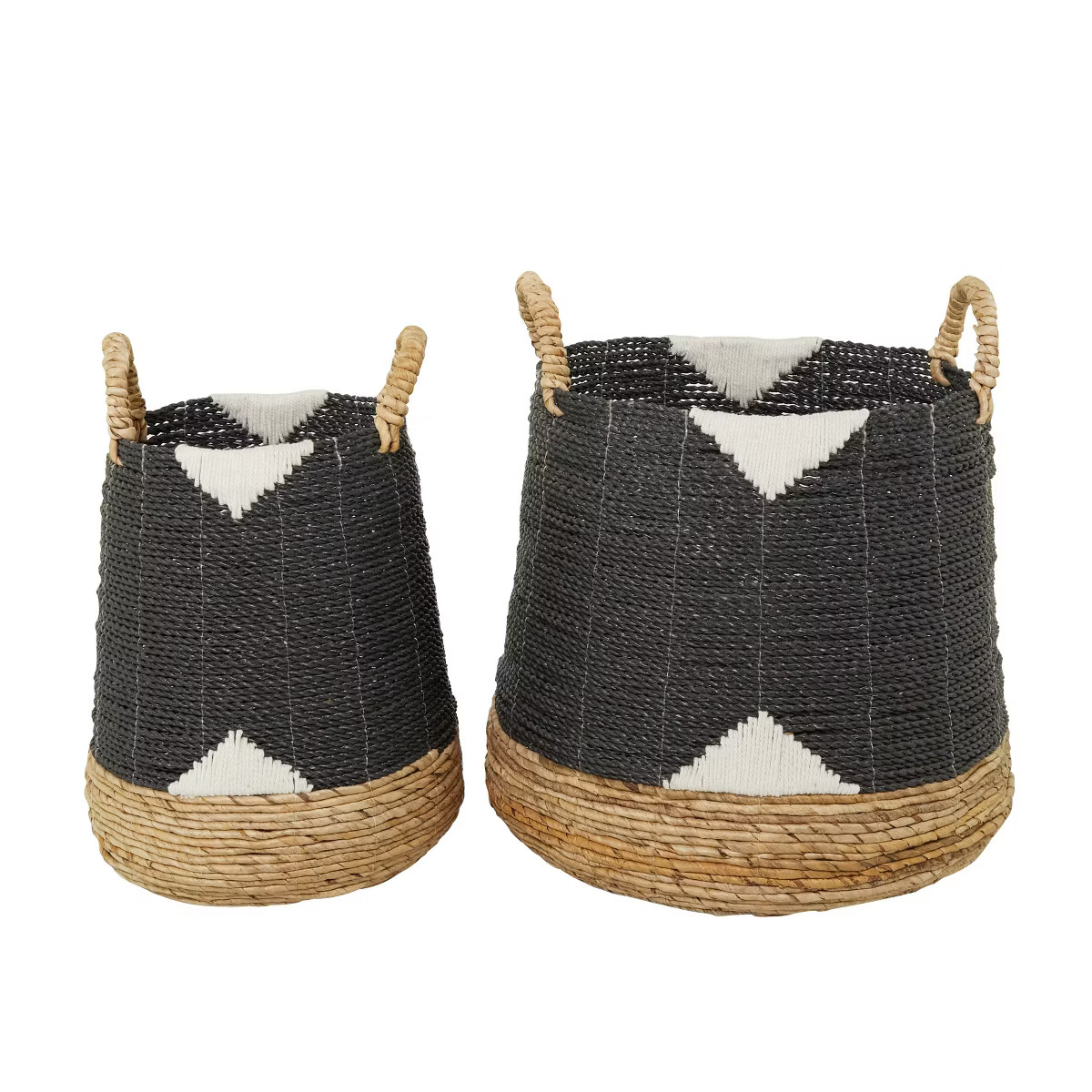 Set of 2 Banana Leaf Storage Baskets Black - Olivia & May | Target