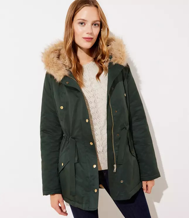 Faux Fur Lined Hooded Parka | LOFT | LOFT