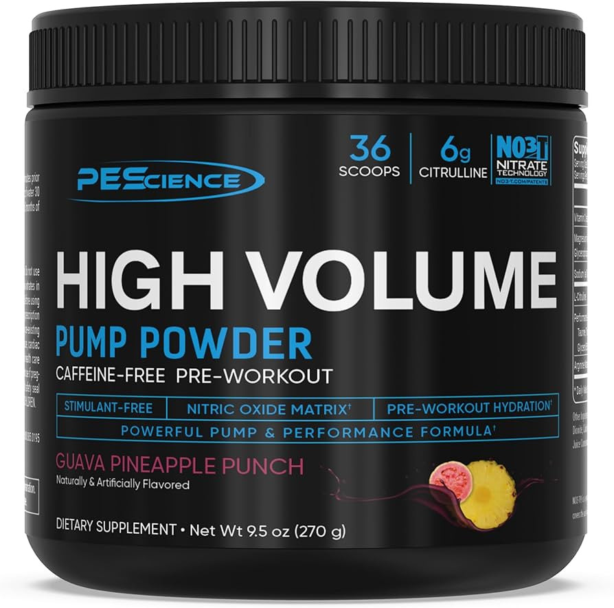 PEScience High Volume Nitric Oxide Booster Pump Pre Workout Powder, Guava Pineapple Punch, 36 Sco... | Amazon (US)