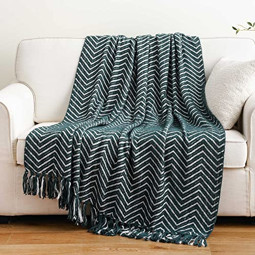 BATTILO HOME Dark Green Throw Blanket for Couch, Decorative Knit Green Blanket for Bed, Super Soft Warm Christmas Green Throws for Fall Winter Home Decor, 50"x60" | Amazon (US)
