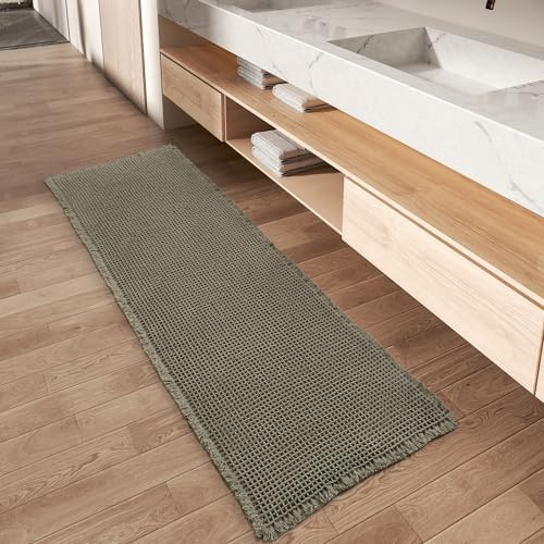 AMOAMI Upgraded Waffle Runner Rug Super Absorbent Non Slip Bath Mats for Bathroom Floor Washable ... | Amazon (US)