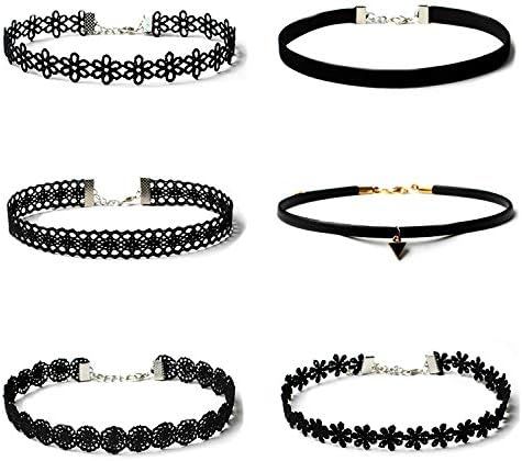 Amazon.com: Maxforever Choker Set, 6 PCS Choker Necklaces Black Velvet Choker Set Classic Gothic ... | Amazon (US)