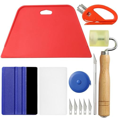 Wallpaper Smoothing Tool Kit with Felt Squeegee Seam Roller for Contact Paper Peel and Stick Wallpaper Car Wrap Vinyl Window Tint Glass Film | Amazon (US)