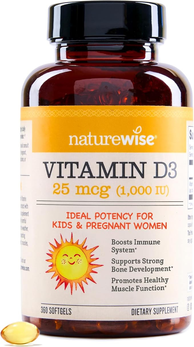 NatureWise Vitamin D3 1000IU Supplement, Immune Support, 360 Mini Softgels | 25mcg Vitamin D3 Sup... | Amazon (US)