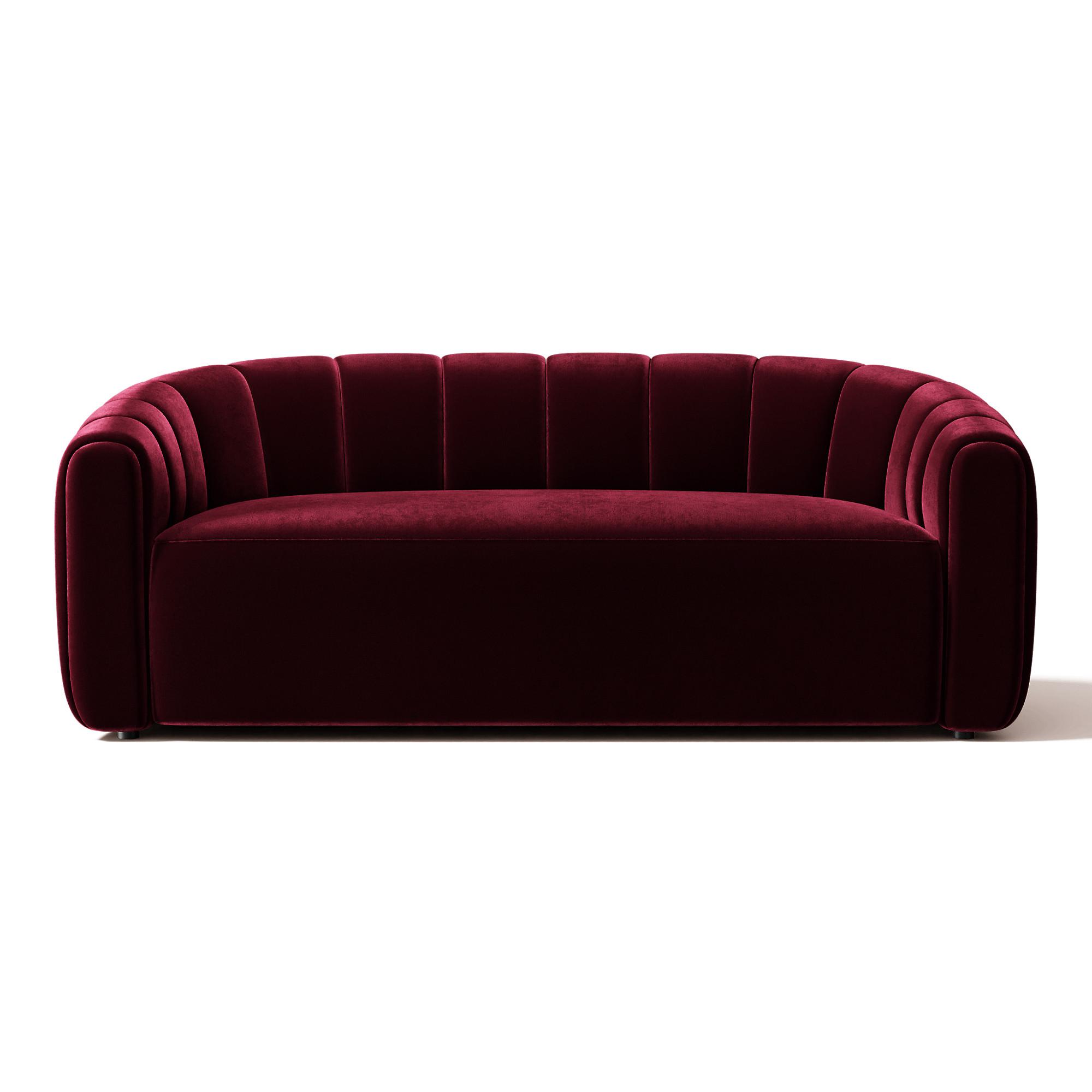 Fitz Modern Channeled Green Velvet Loveseat + Reviews | CB2 | CB2