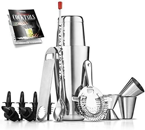 Mixology Cocktail Shaker Set Drink Mixer, 8-Piece Portable Bartender Kit with 24oz Martini Shaker... | Amazon (US)
