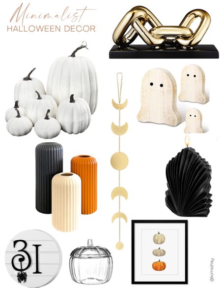 Minimalist Halloween decor 🎃

Tags:
White pumpkin decor, gold fall decor, wood minimalist Halloween decor, simple Halloween decor, neutral Halloween decor 

#LTKhome #LTKSeasonal #LTKstyletip
