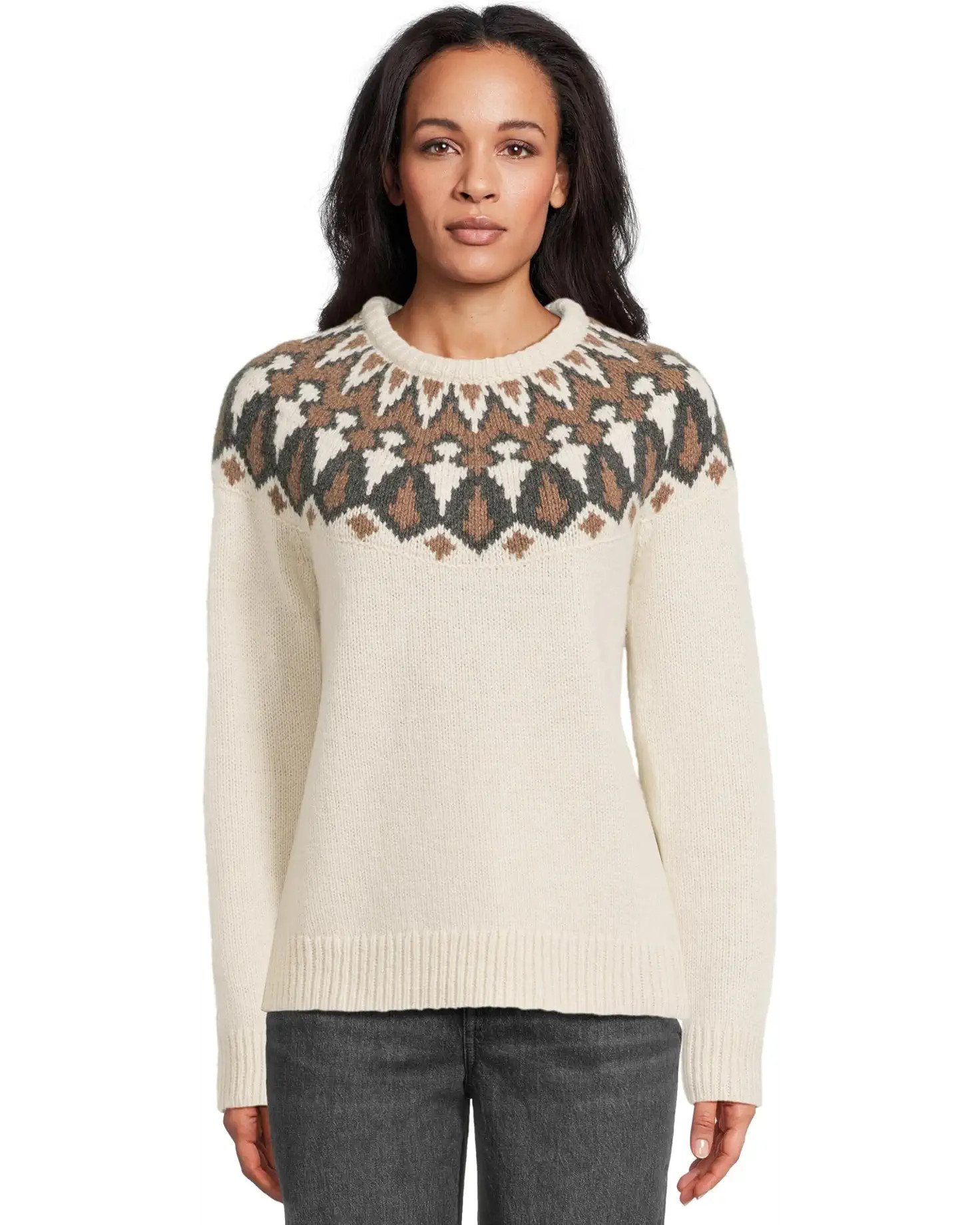 Classic Ragg Wool Crew Neck Fair Isle Sweater | Zappos
