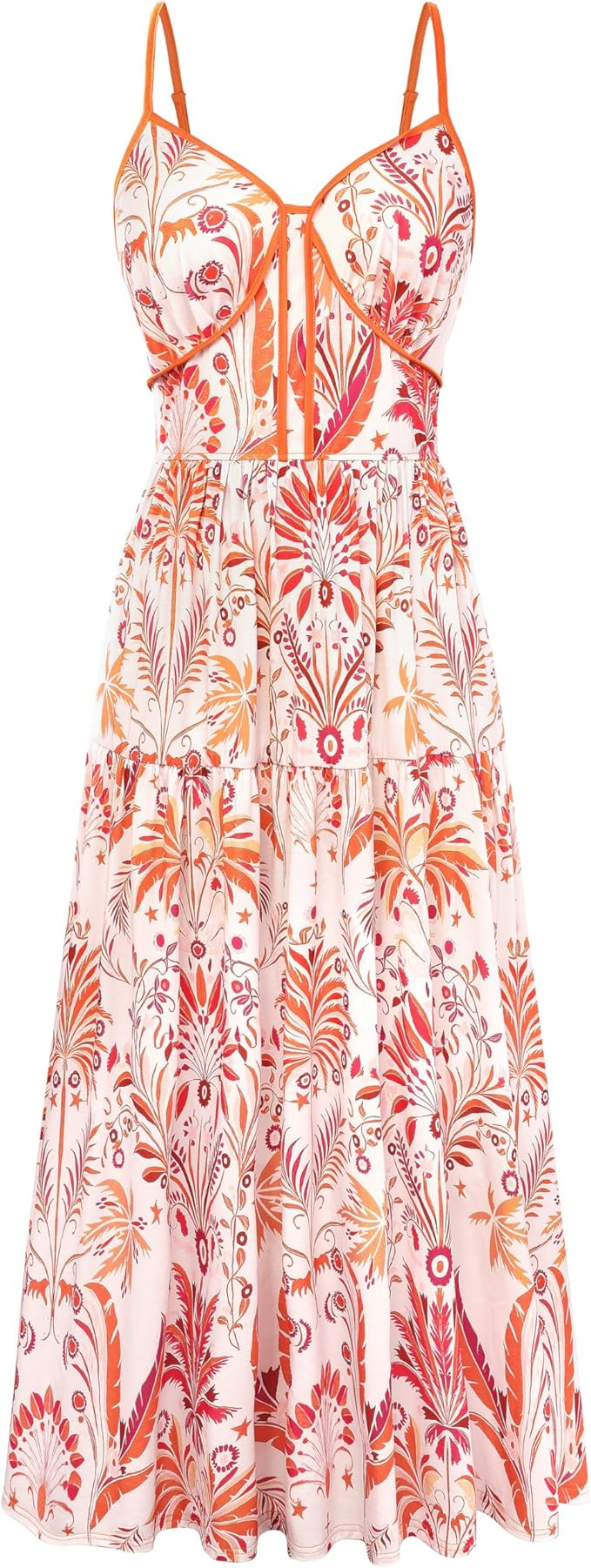 GRACE KARIN Summer Dresses for Women 2026 Beach Vacation Floral Sundresses Casual Boho Flowy Maxi... | Amazon (US)