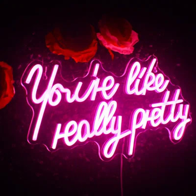 You're Like Really Pretty Neon Sign,Led Sign,Pink Led Neon Light For Wall Decor,Neon Signs For Wall Decor,Light Sign For Wedding,Dimmable Switch USB W | Wayfair North America