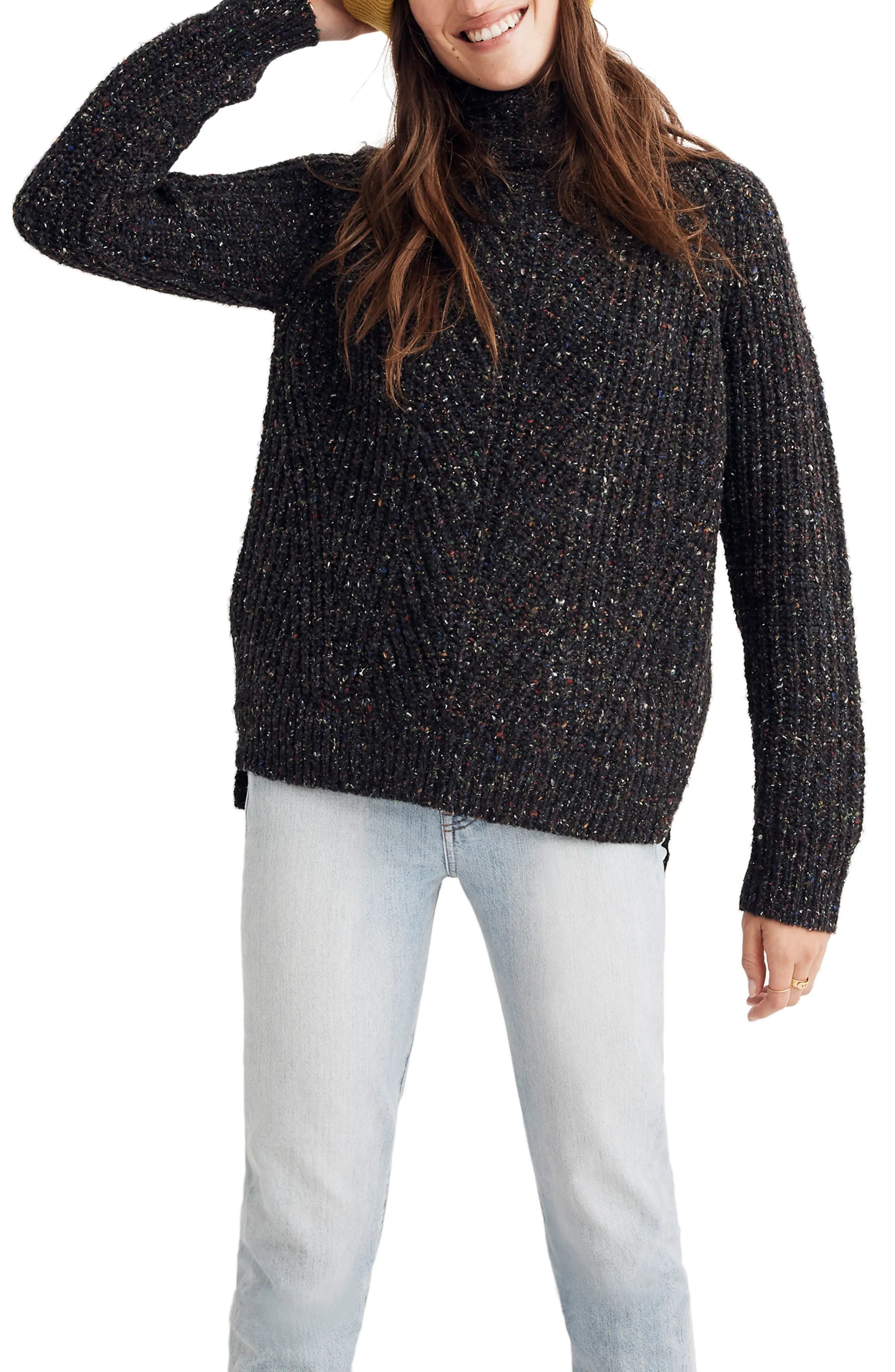 Madewell Colorfleck Ribbed Turtleneck Sweater | Nordstrom