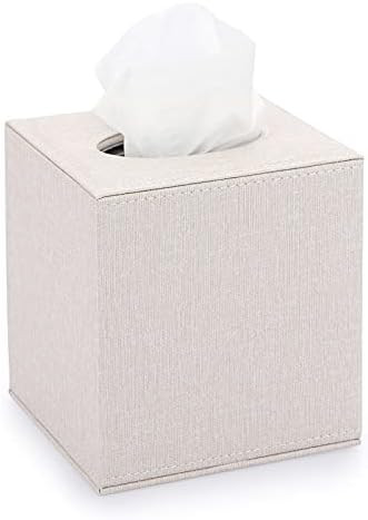 Sumnacon Square Linen Tissue Box Cover - Stylish Cube Tissue Box Holder with Magnetic Bottom, Dec... | Amazon (US)