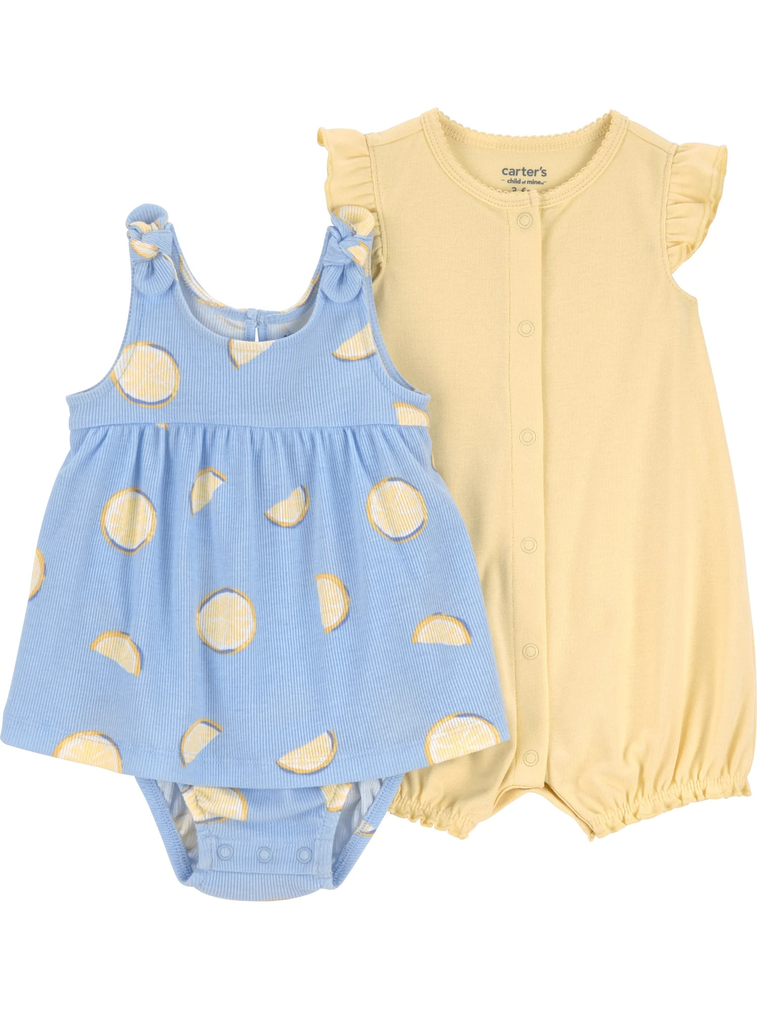 Carter's Child of Mine Baby Girl Romper and Dress Set, 2-Piece, Sizes 0/3-24 Months | Walmart (US)