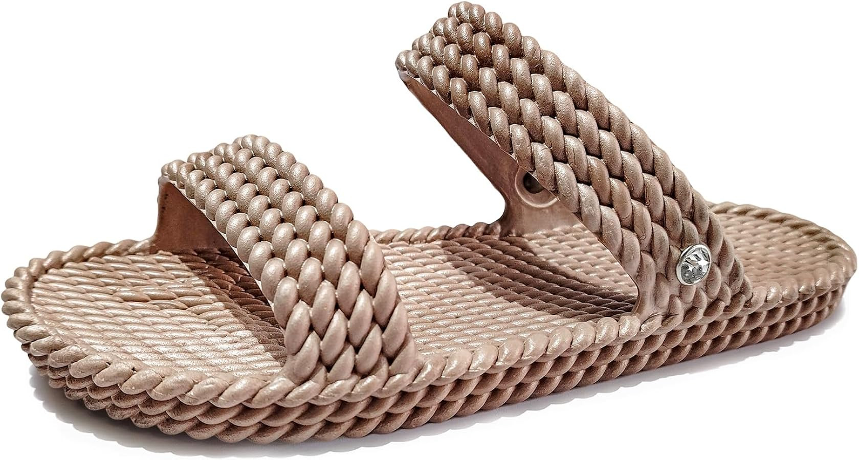 LAVAU Slide Sandals for Women, Slip-On Waterproof Slippers with Two Strap for Beach/Pool/Shower/O... | Amazon (US)