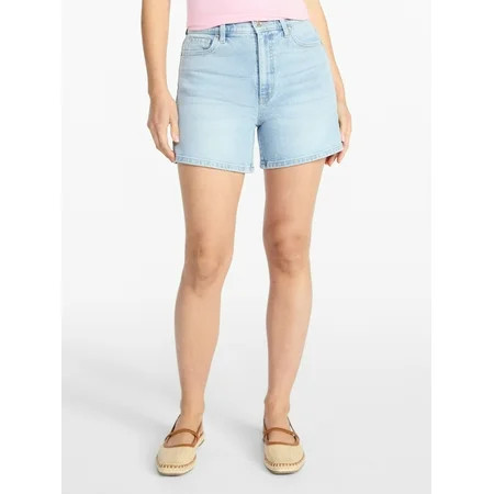 Time and Tru Women's High Rise Denim Shorts, 5" Inseam, Sizes 0-20 | Walmart (US)