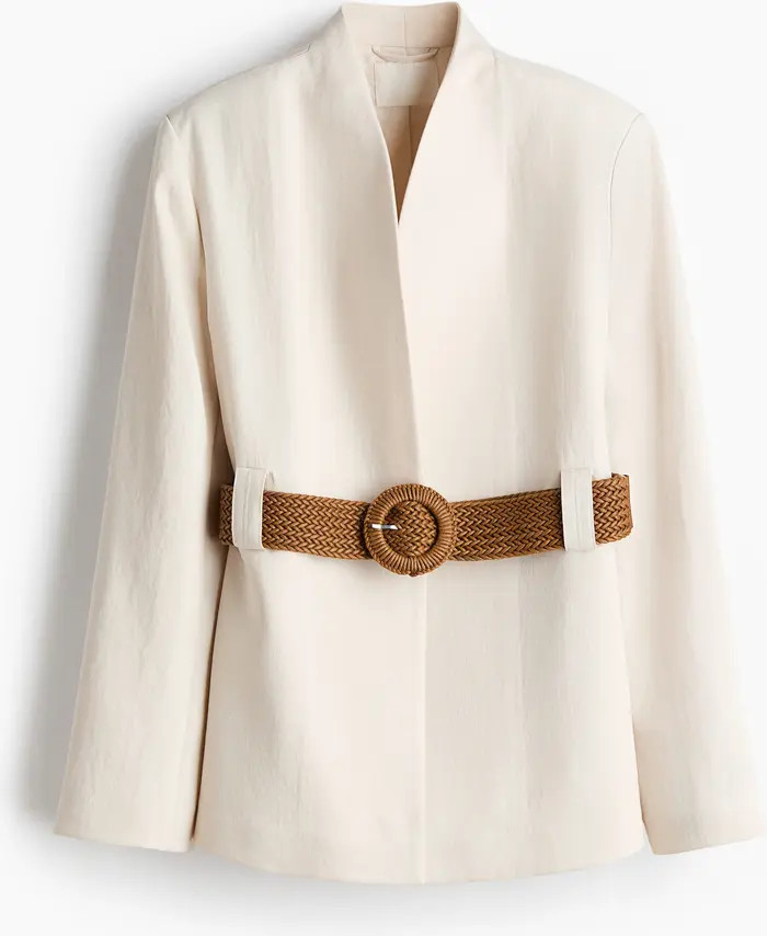 H&M Belted Lapelless Blazer | Nordstrom | Nordstrom