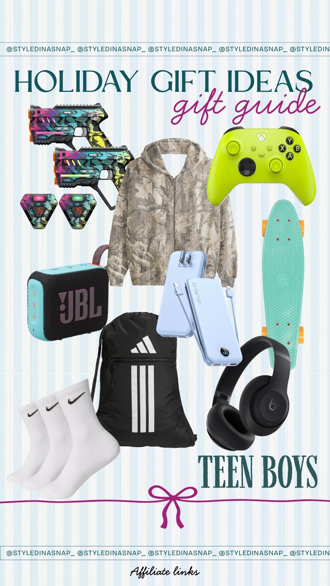 Gift season is here 🎁✨ FOR TEEN BOYS
Follow @styledinasnap_ for affordable gift guides for everyone on your list! 💕
Comment “SHOP” below and I’ll send you all the gift guide links! 🎁

#holiday #giftguide #giftguideforTEENBOYS #amazonfinds #holidaygifts #gift  

#LTKGiftGuide #LTKHoliday #LTKKids