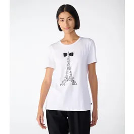 Buy EIFFEL TOWER AND BOW TEE Online - Karl Lagerfeld Paris | Karl Lagerfeld Paris