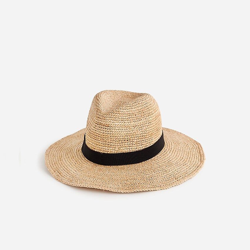 Wide-brim packable straw hat | J.Crew US