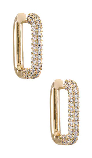 Cosmo Pave Hoop in Gold | Revolve Clothing (Global)