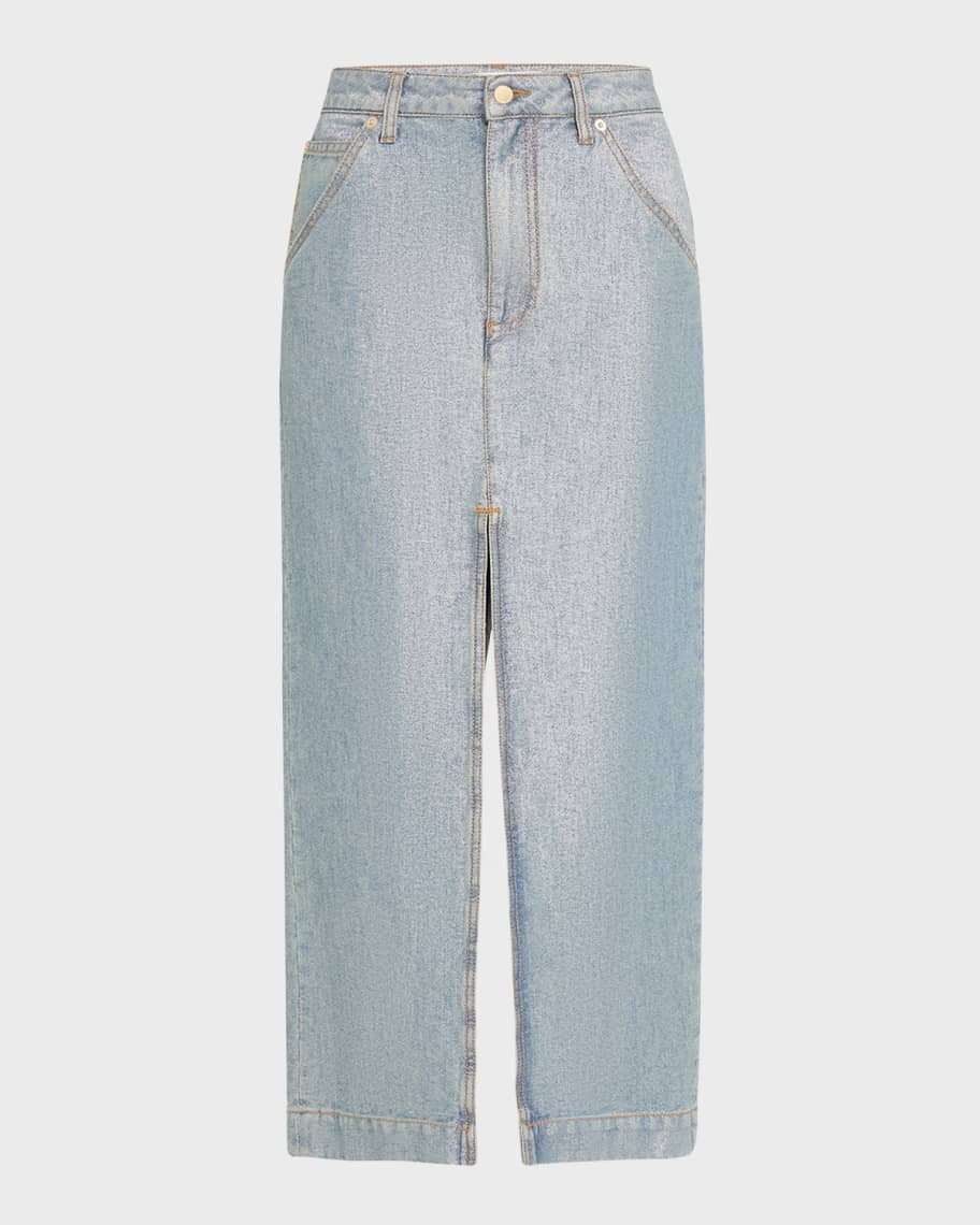 DARKPARK Erika Metallic Denim Skirt | Neiman Marcus