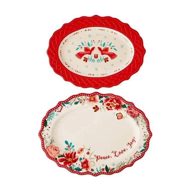The Pioneer Woman Merry Meadow Stoneware Platter Set | Walmart (US)