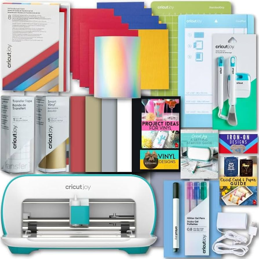 Cricut Joy Machine with Card Kit, Sampler Smart Vinyl Roll, Cutting Mats and Tool Set Bundle - Co... | Amazon (US)